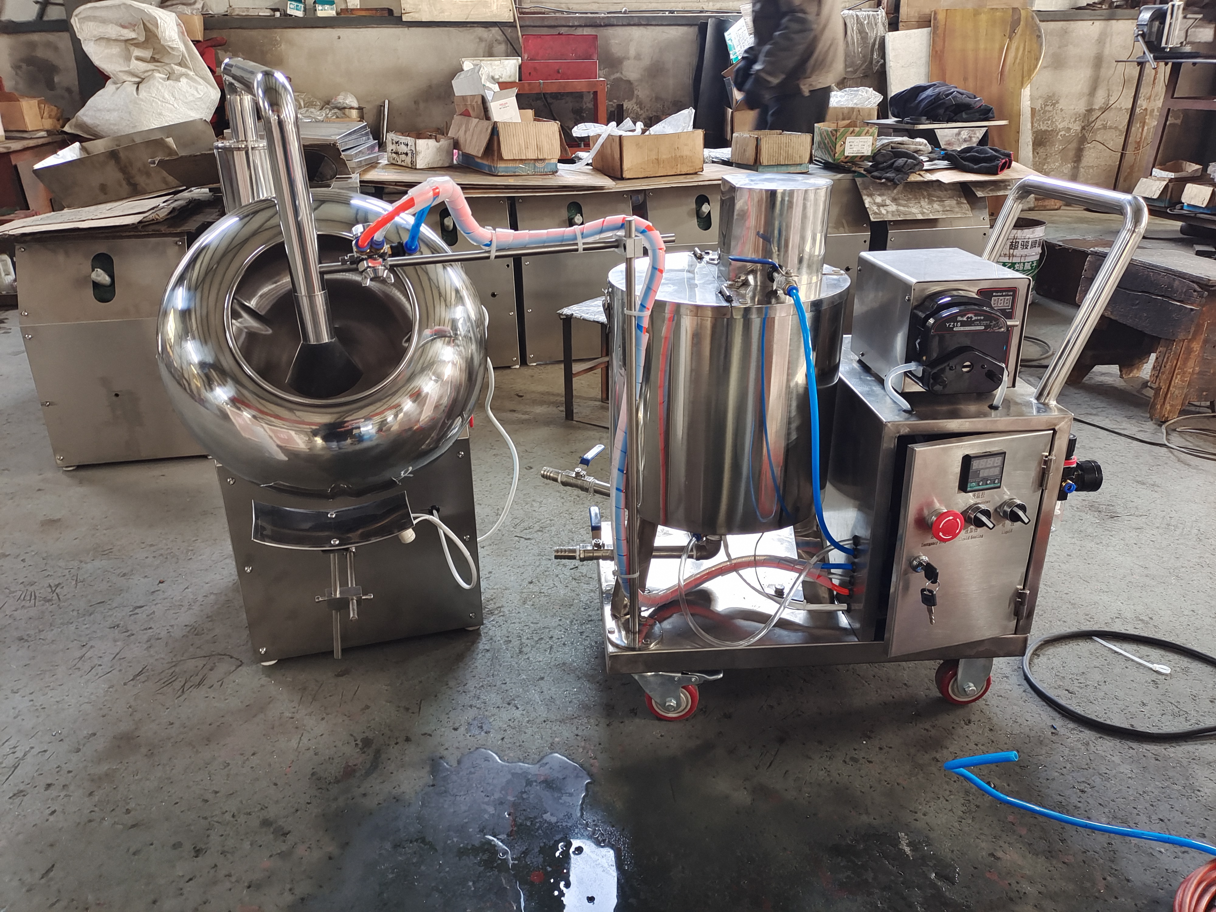 1-10 kg/lote por modelo Máquina de recubrimiento de pulverización de azúcar de maní de alta eficiencia